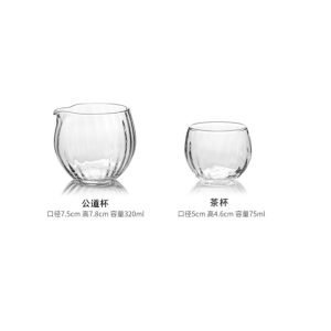 2.5 Fl Oz-10.8 Fl Oz Small Clear Glass Fair Cup and Tea Cup Set for Tea