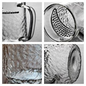 15.2 Fl Oz/450 ML Handcrafted Heat Resistant Borosilicate Glass Tea Cup with Glass Strainer