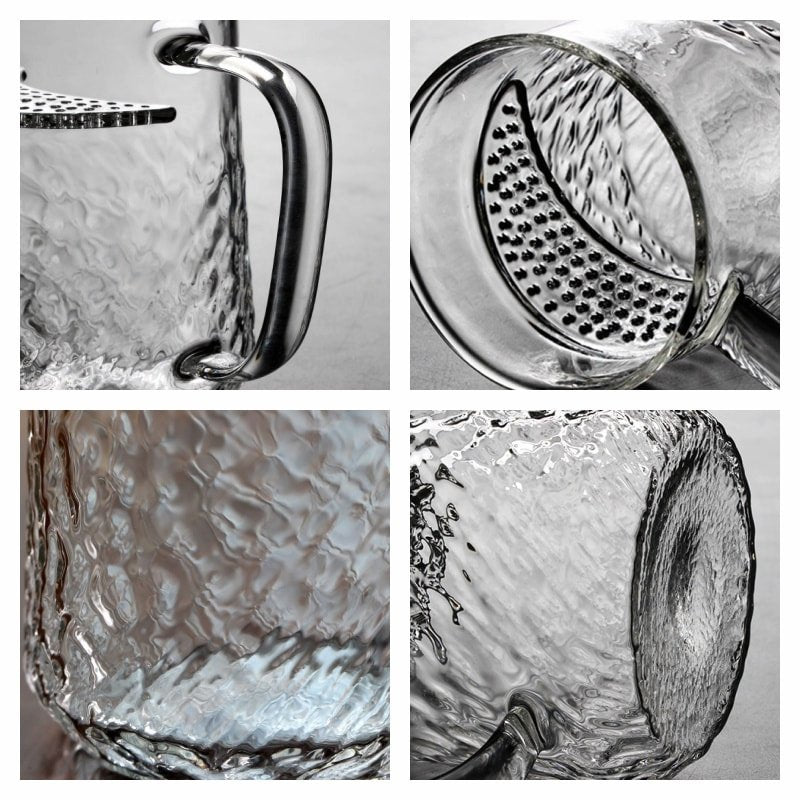 15.2 Fl Oz/450 ML Handcrafted Heat Resistant Borosilicate Glass Tea Cup with Glass Strainer