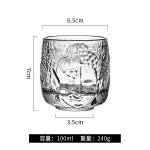 3.4 Fl Oz/100 ML Zen Buddha Heat Resistant Crystal Glass Cups for Tea
