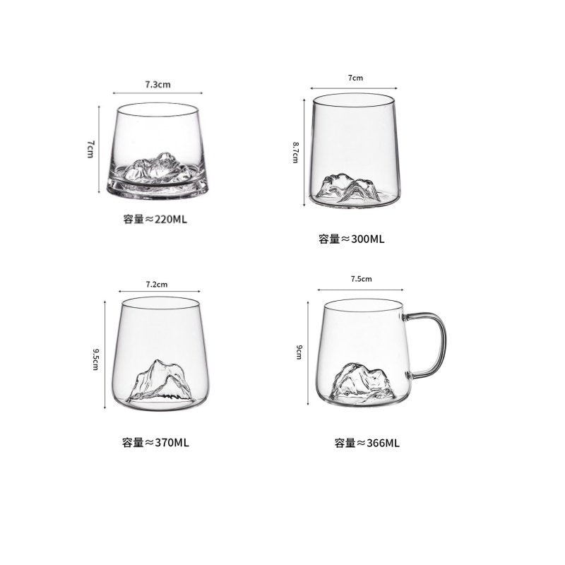 7.4 Fl Oz-12.5 Fl Oz Mount Fuji Japanese Coffee and Tea Mugs