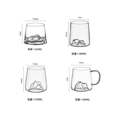 7.4 Fl Oz-12.5 Fl Oz Mount Fuji Japanese Coffee and Tea Mugs