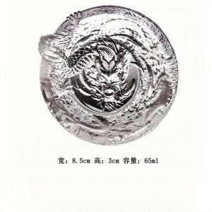 Japanese Crystal Clear Glass Creative Year Of The Dragon Tea Cups With Exquisite Coiled Dragon Figurine